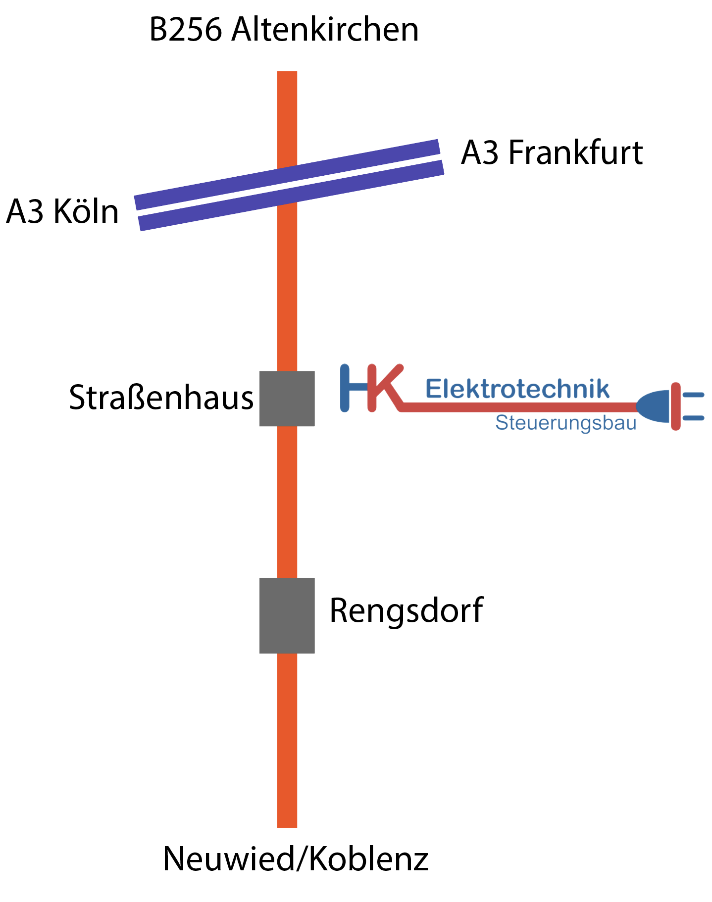 Standortkarte der Firma HK-EDlektrotechnik